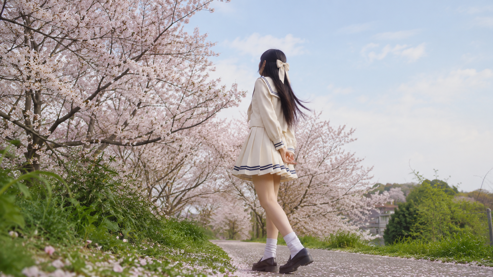 樱花路上的JK制服